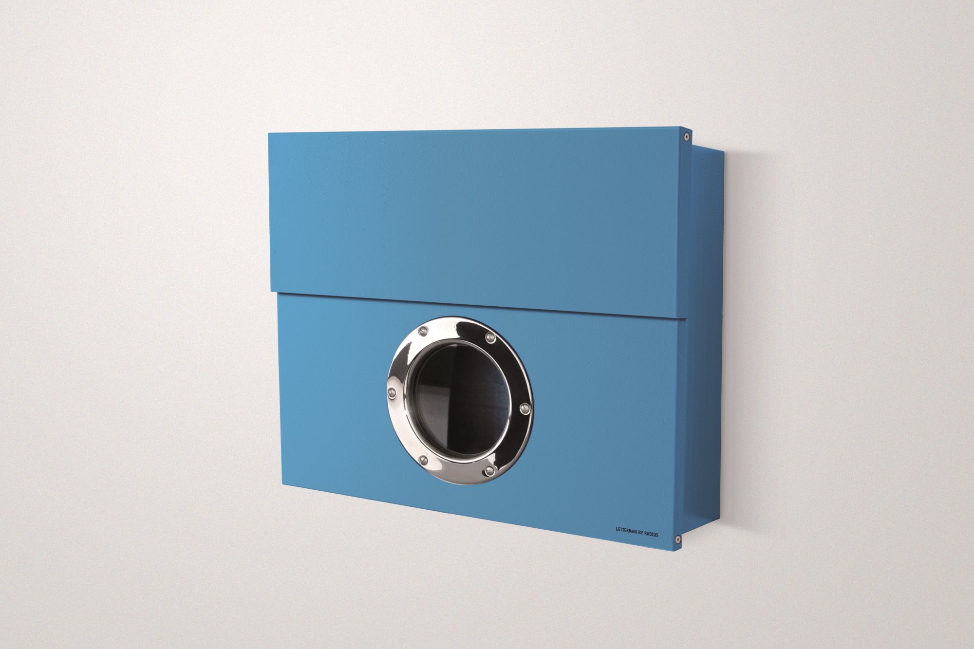 Stahl, blau pulverbeschichtet