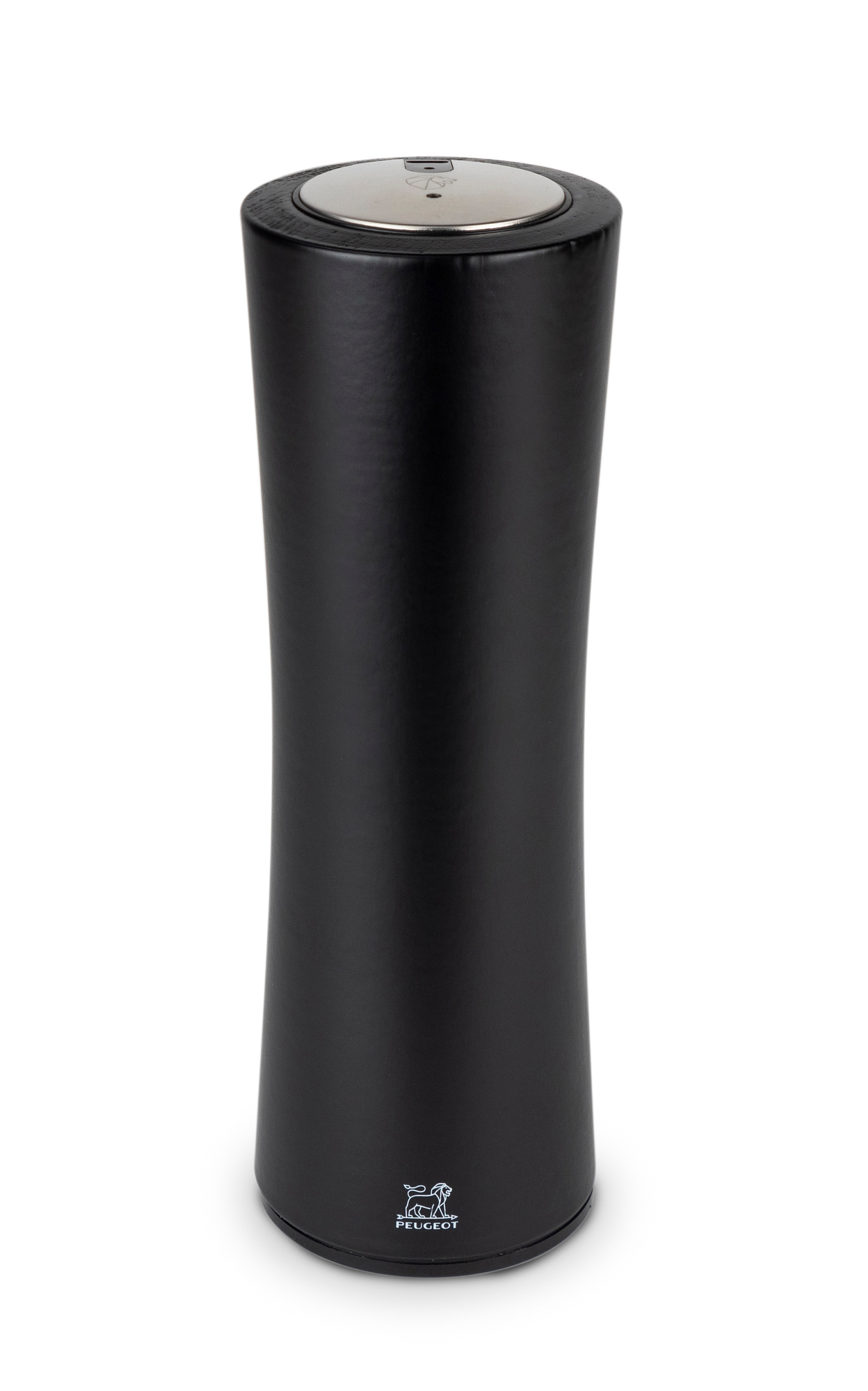 Schwarzer, matter Elis Reverse elektrischer Korkenzieher von Peugeot, ein modernes Küchenaccessoire.