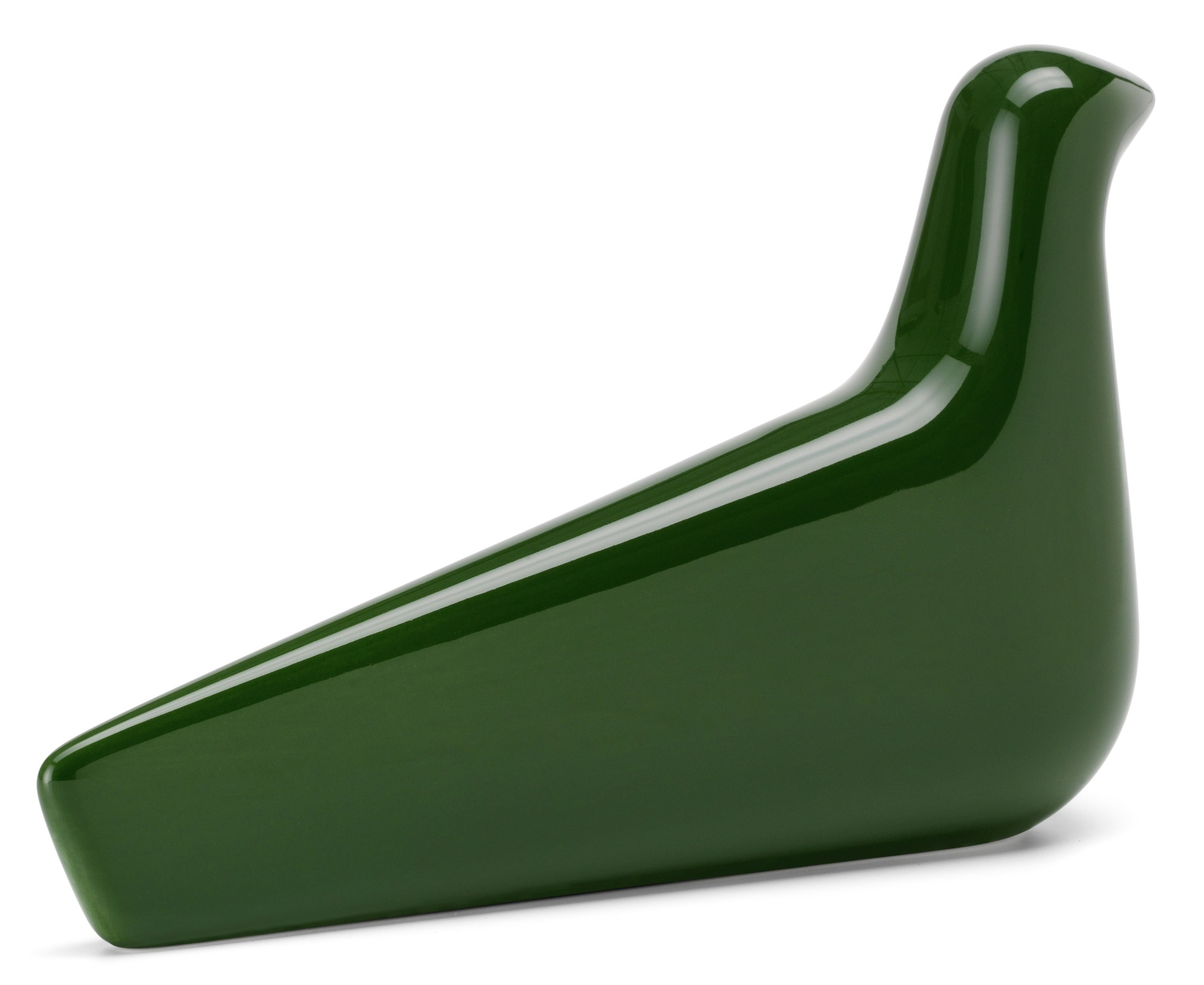 Grüne Vitra L´Oiseau Holzfigur in Taubenform, modernes Designobjekt für Wohnaccessoires und Dekoration.