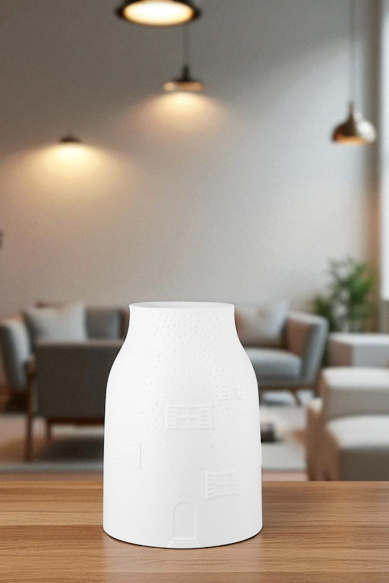 Vase Winterhaus Groß Räder