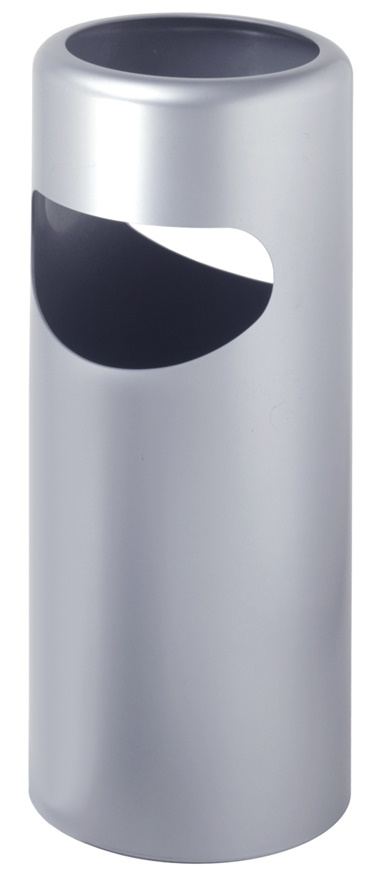 Silberner Birillo Papierkorb von Rexite mit seitlicher Öffnung für Büro und Haushalt.