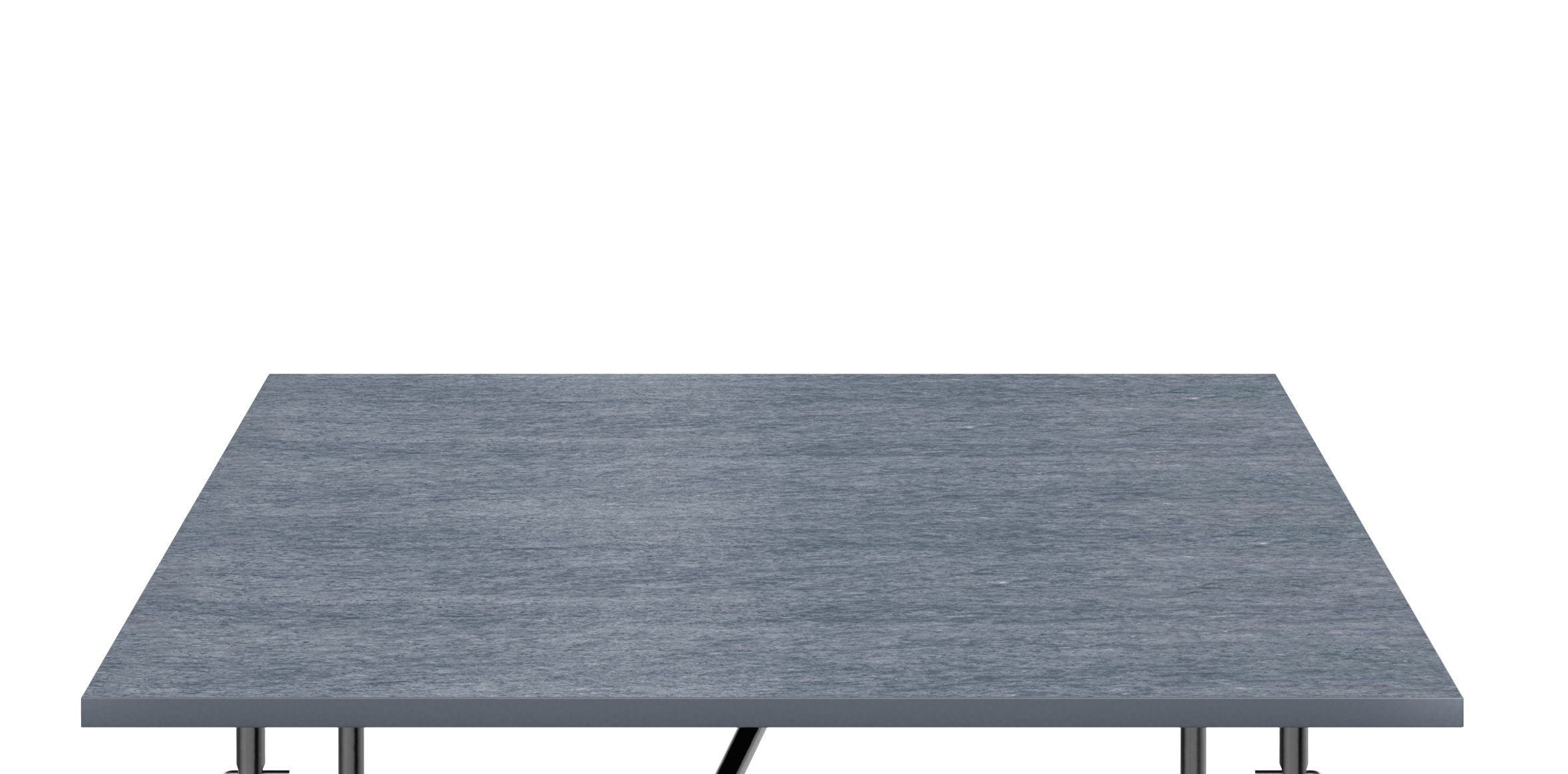 Graue Eiermann Tischplatte mit Kvadrat Bezug, ideal für Büro und Homeoffice.