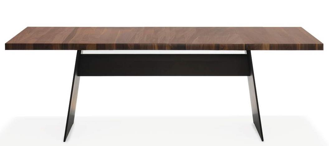 Walter Knoll Tadeo Tisch mit dunkler Holzplatte und schwarzem Metallgestell für Esszimmer und Büro.