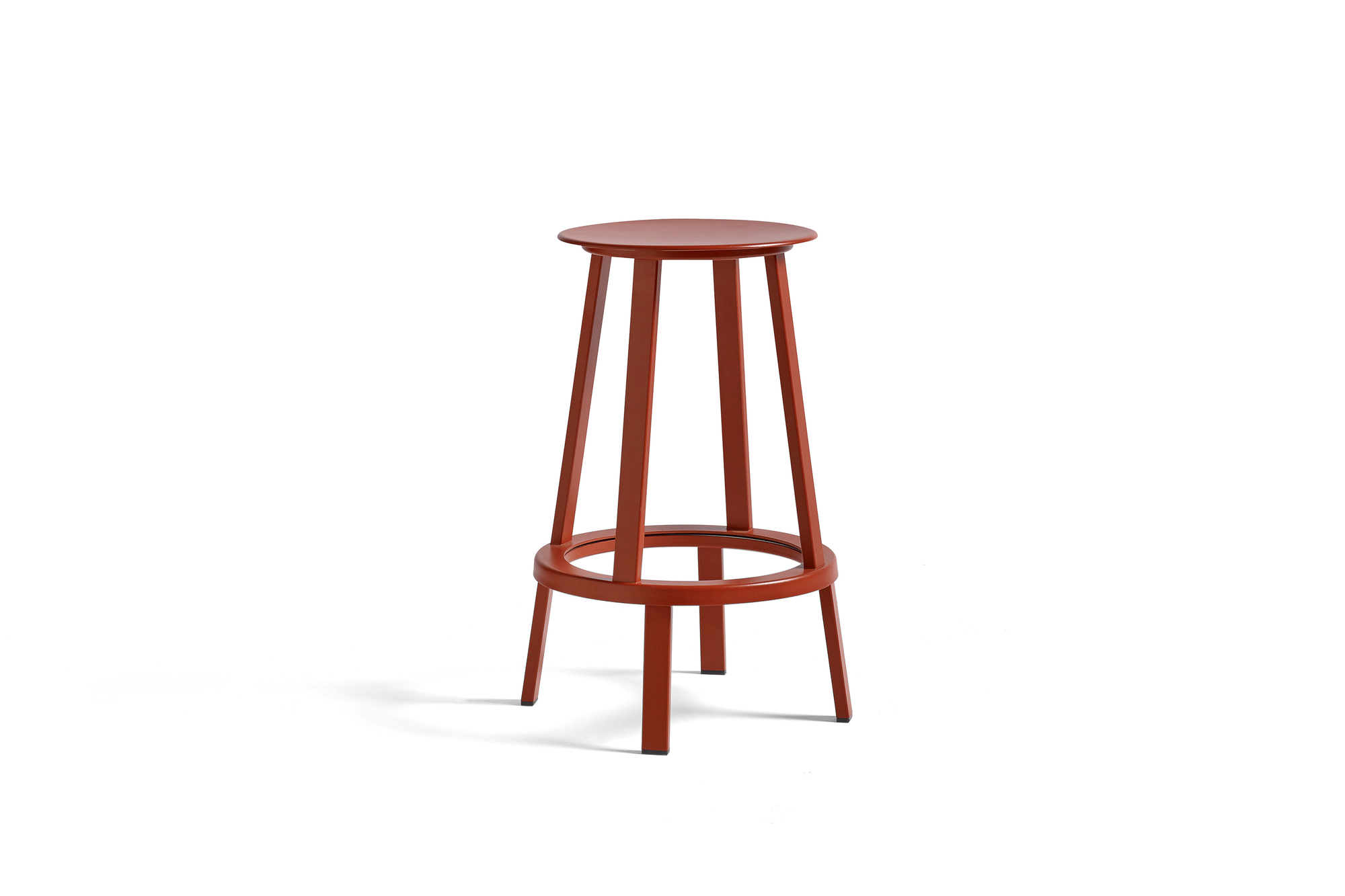 Roter Revolver Bar Stool Barhocker von Hay, moderner Hocker für Küche oder Bar.