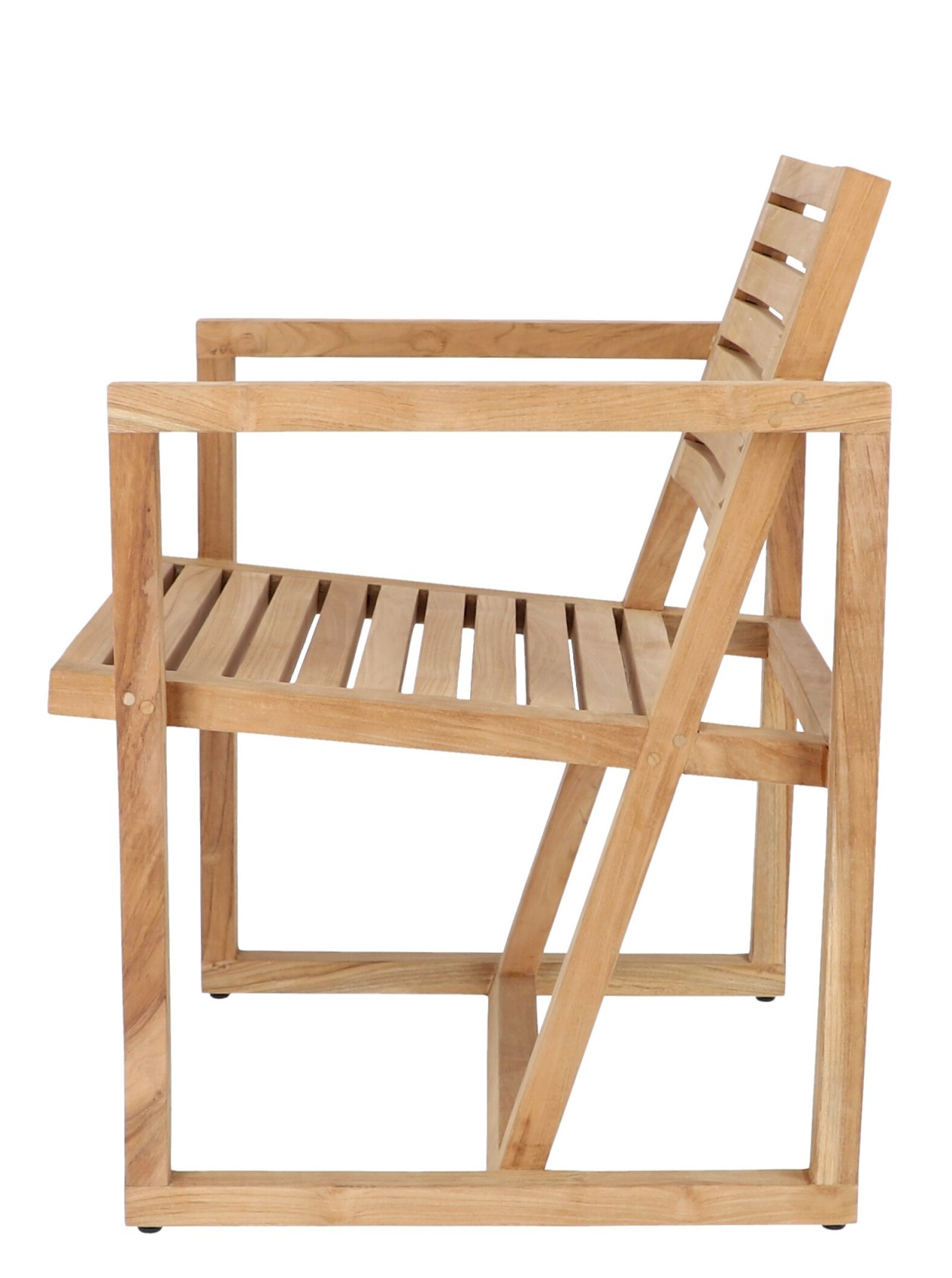 Timber Armlehnsessel Natur von Jan Kurtz für den Outdoor-Bereich, gefertigt aus massivem Teakholz.