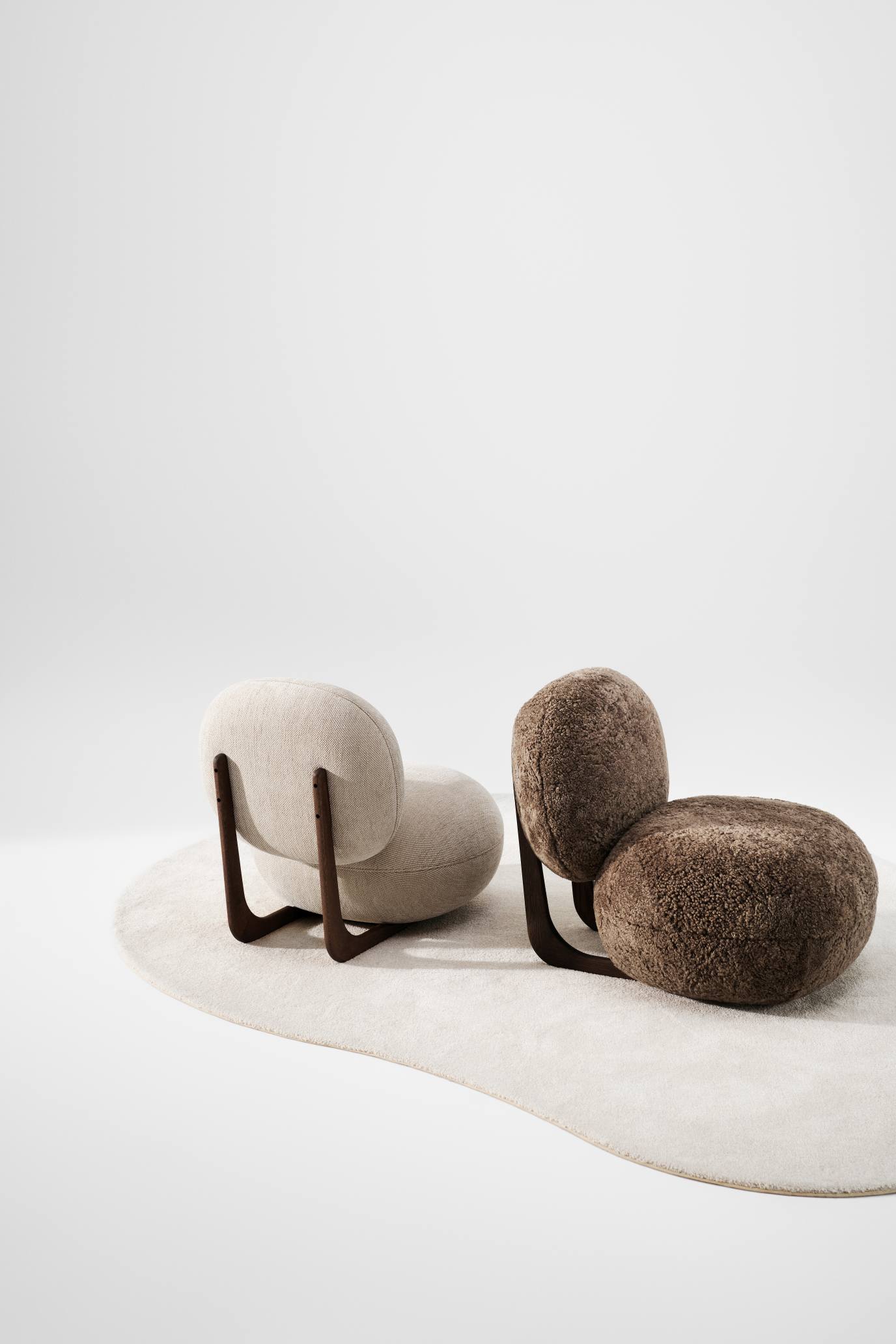 Copper Lounge Chair Sessel Holzgestell NORR11