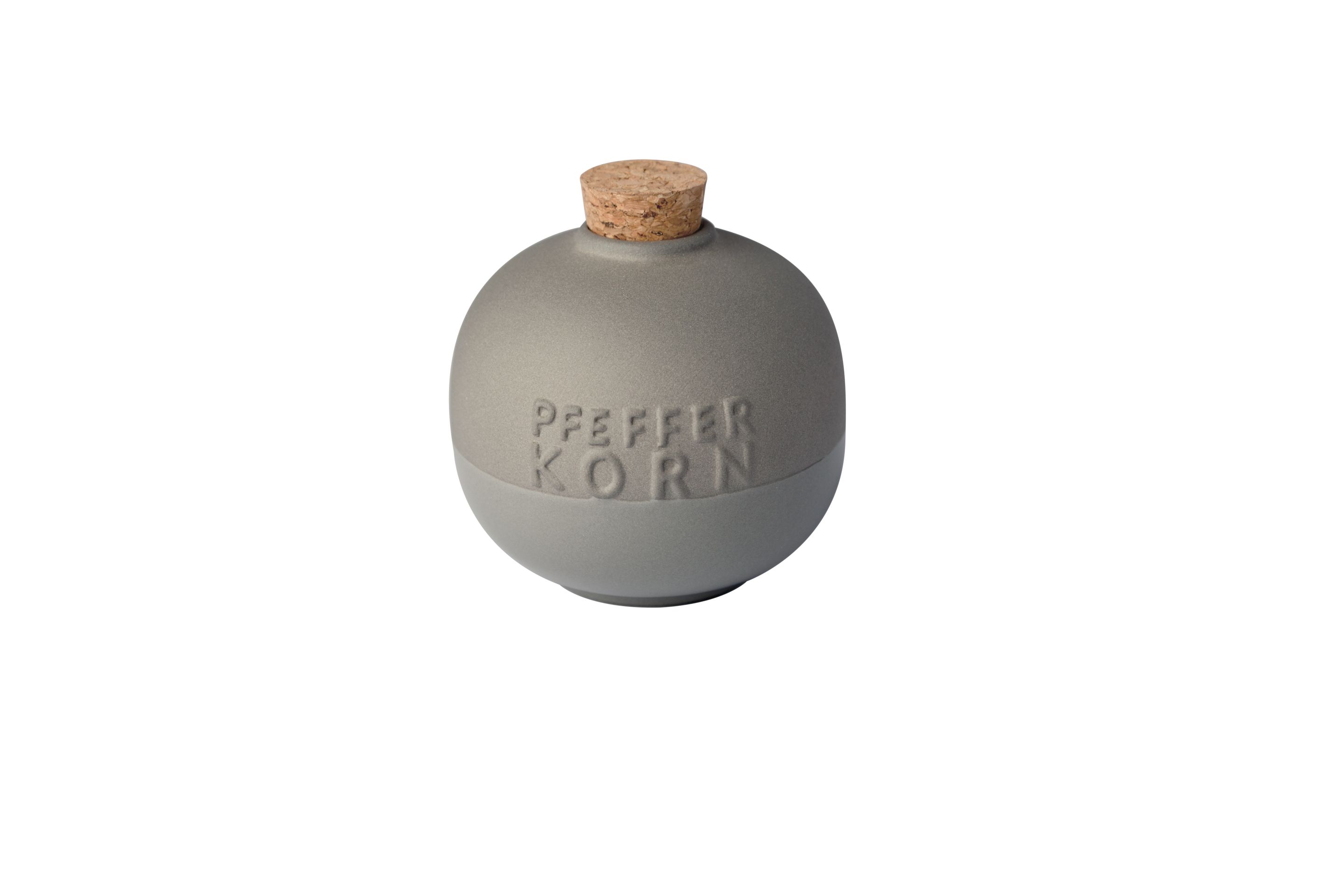 Graue Räder Gewürzflasche "Pfefferkorn" mit Korken, Teil des Dining Apero Sets.