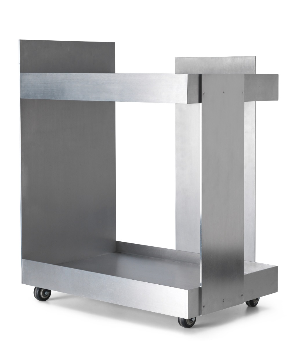 Ferm Living Servierwagen aus Aluminium, ein moderner Lager Trolley mit Rollen.