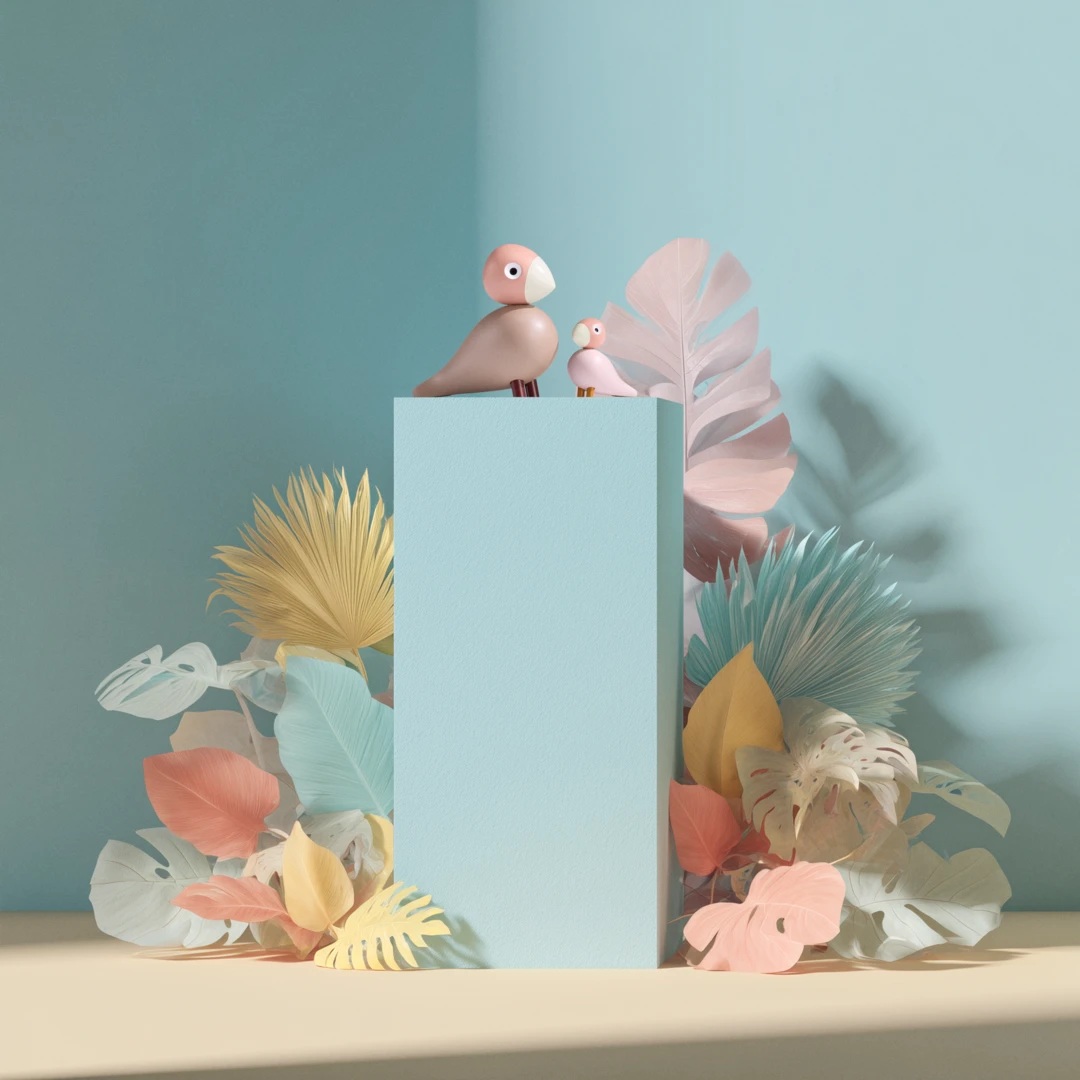 Liv & Lykke Rosa Singvögel Holzfigur Kay Bojesen 