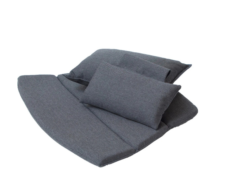 Breeze Kissensatz für Cane-Line Highbacksessel: Sitzkissen und Rückenkissen in Schwarz für Gartenmöbel.