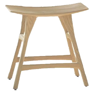 Osso Stuhl aus Eiche: Moderner Holzstuhl mit geschwungenem Sitz und minimalistischem Design.