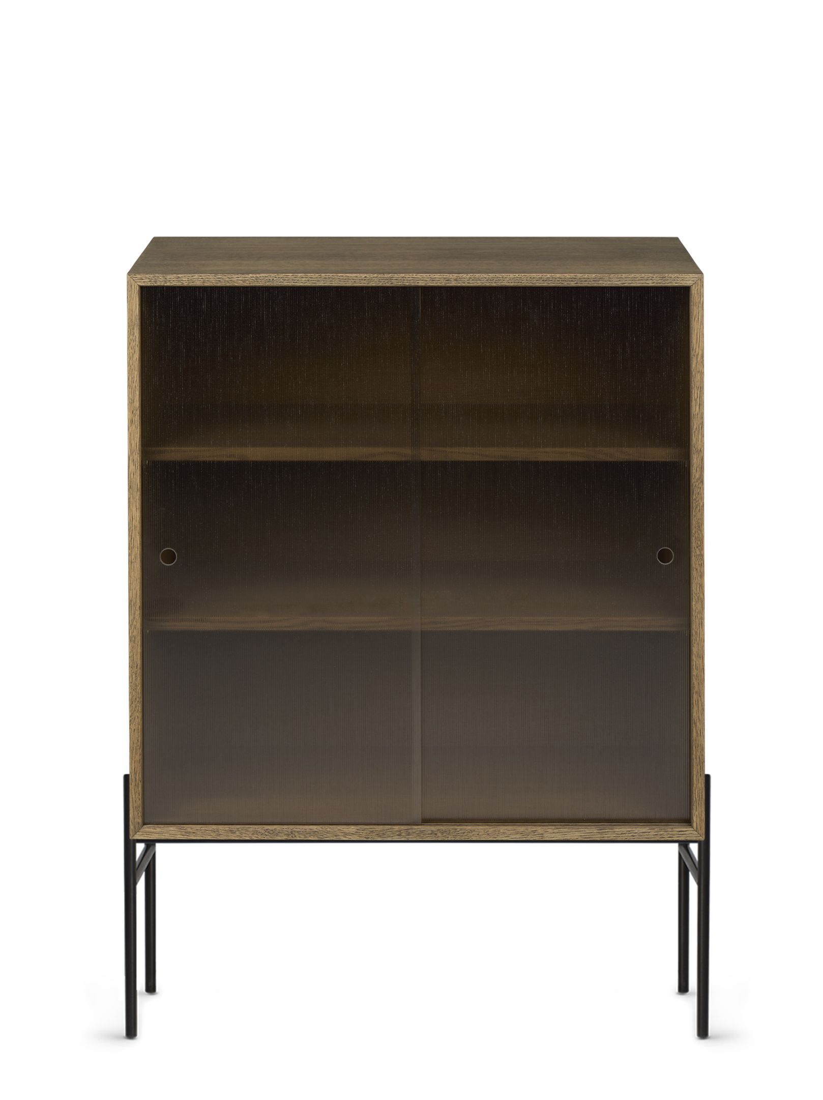 Hifive Glasvitrine High B75cm Eiche geräuchert Northern