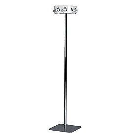 Moderner, freistehender Garderobenständer "Flow Square" von Cascando mit quadratischem Fuß und Haken für Jacken.