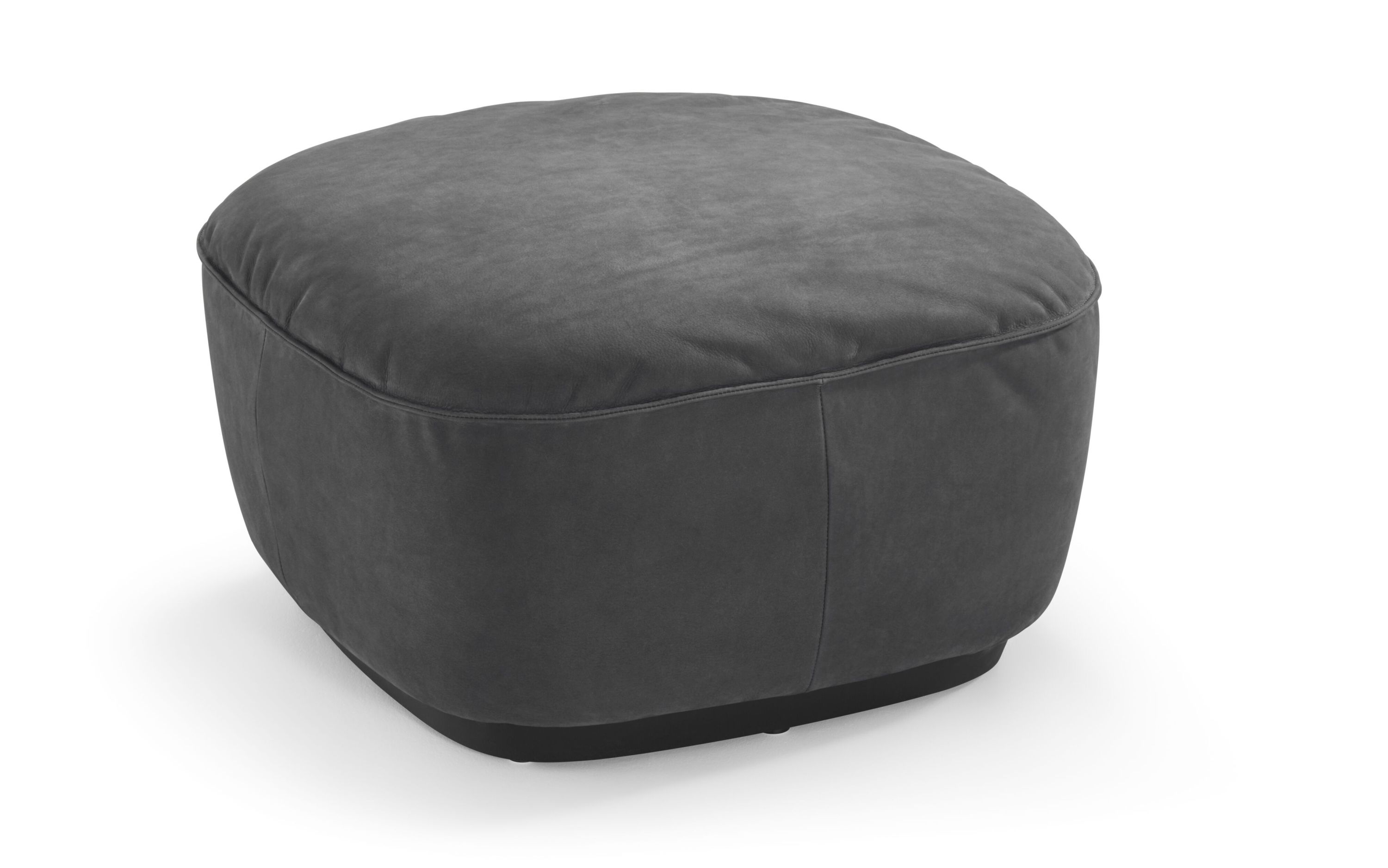 Grauer Ishino Hocker von Walter Knoll, gepolstert und modern für Wohnzimmer und Lounge.