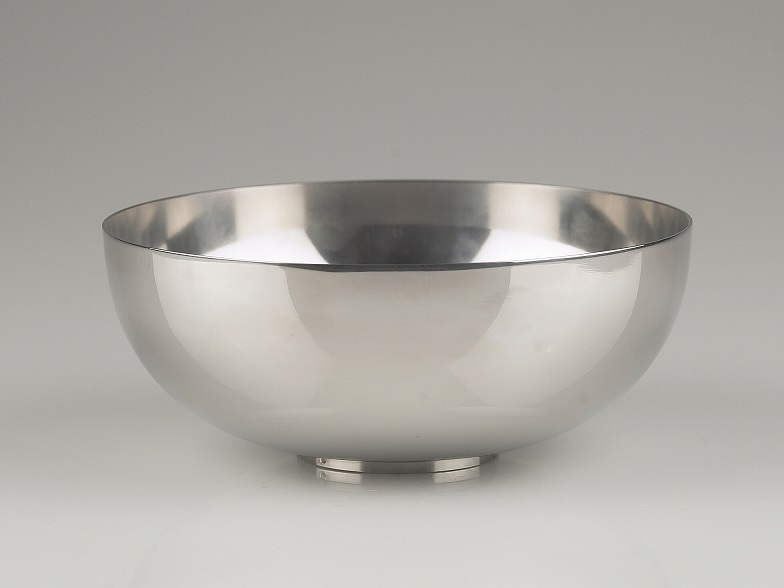 Silberne Piet Hein Bowl Schale, moderne Design Schüssel für Obst, Salate und Dekoration.