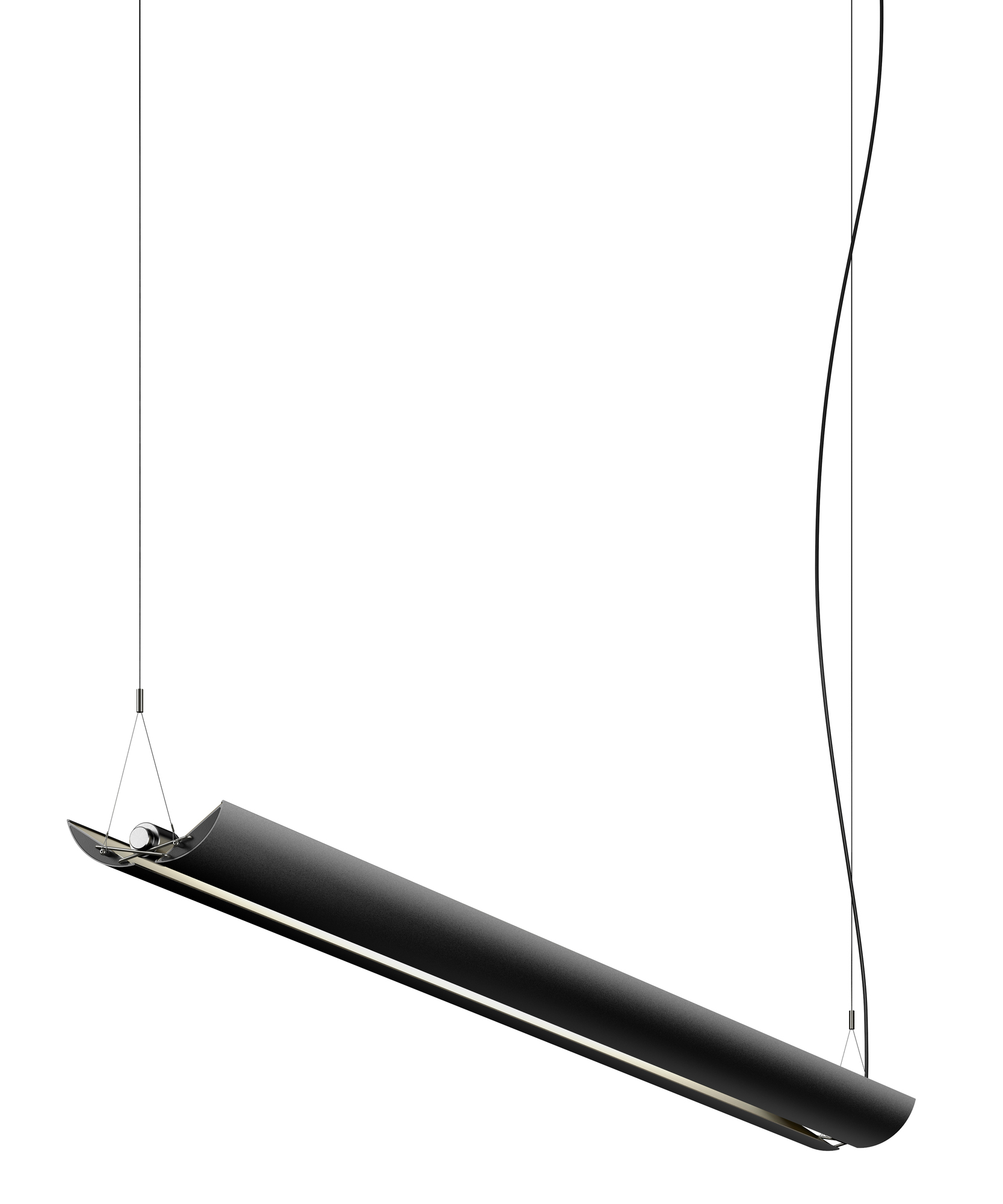 Moderne Updown Pendelleuchte Belux in Schwarz, dimmbare Hängelampe für Wohnzimmer und Esszimmer.