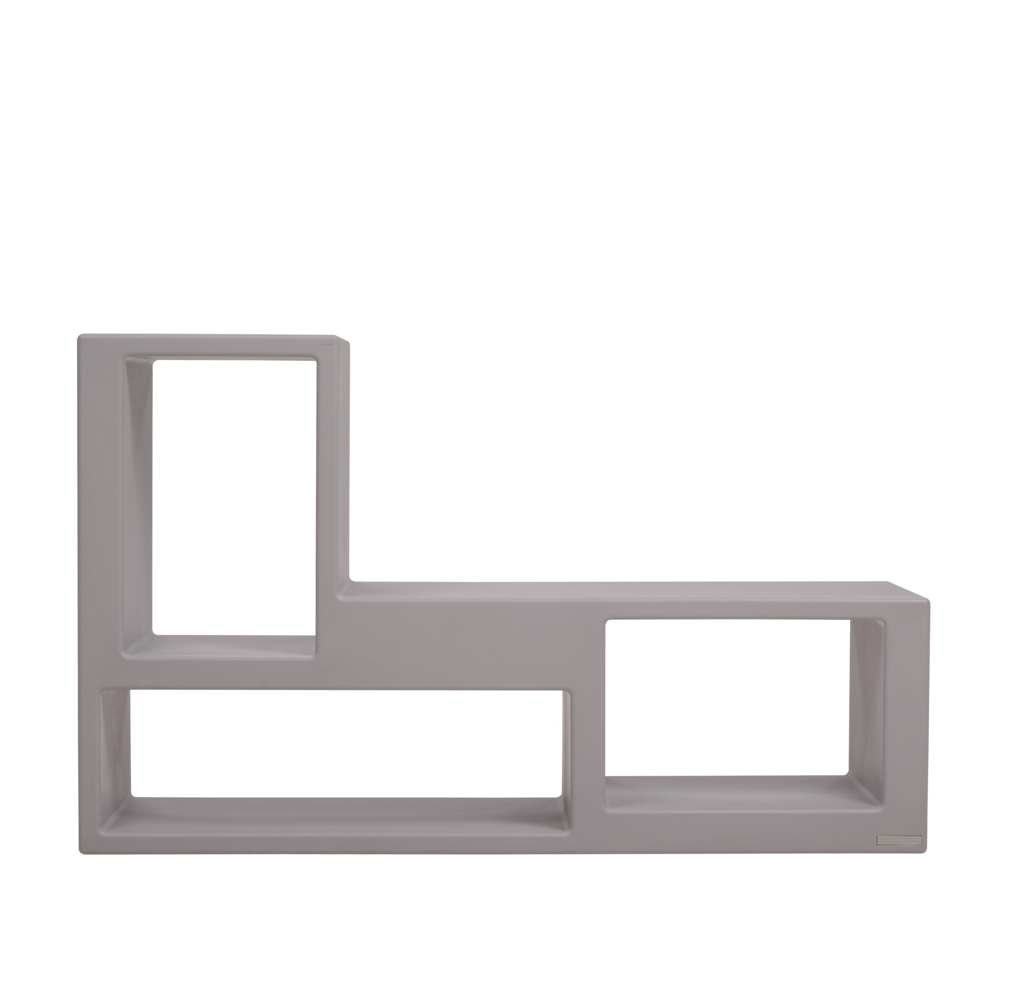 Urban Regal Casamania Horm, graues modulares Designregal mit offenen Fächern, modernes Wohnaccessoire für Bücher und Dekoration.