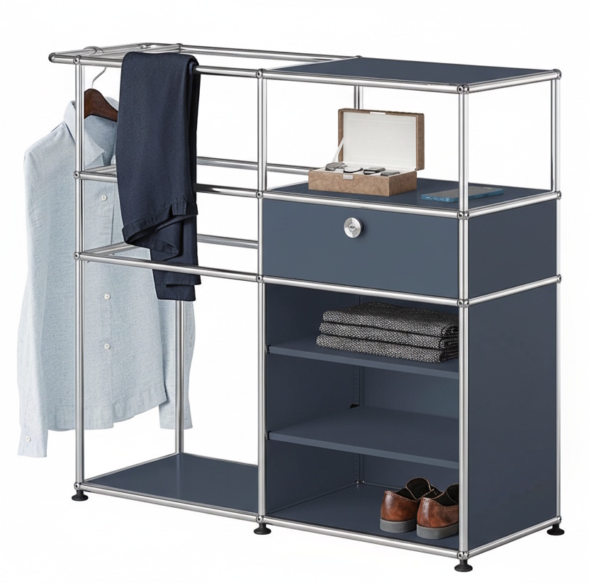 Garderobe USM Haller Stahlblau