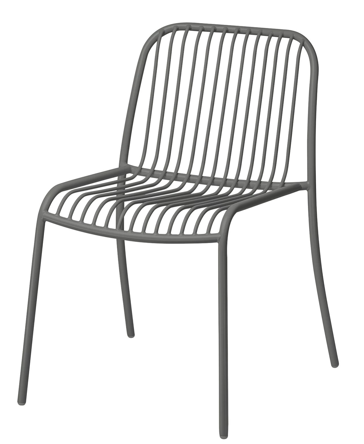Blomus Yua Wire Chair Stuhl Outdoor, grauer Metallstuhl mit filigranem Design für Garten und Terrasse.