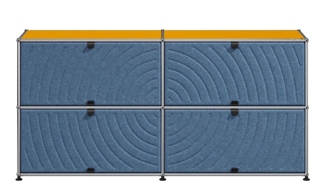 USM Haller Sideboard M68 mit Soft Panels QUICK SHIP Goldgelb-Blau