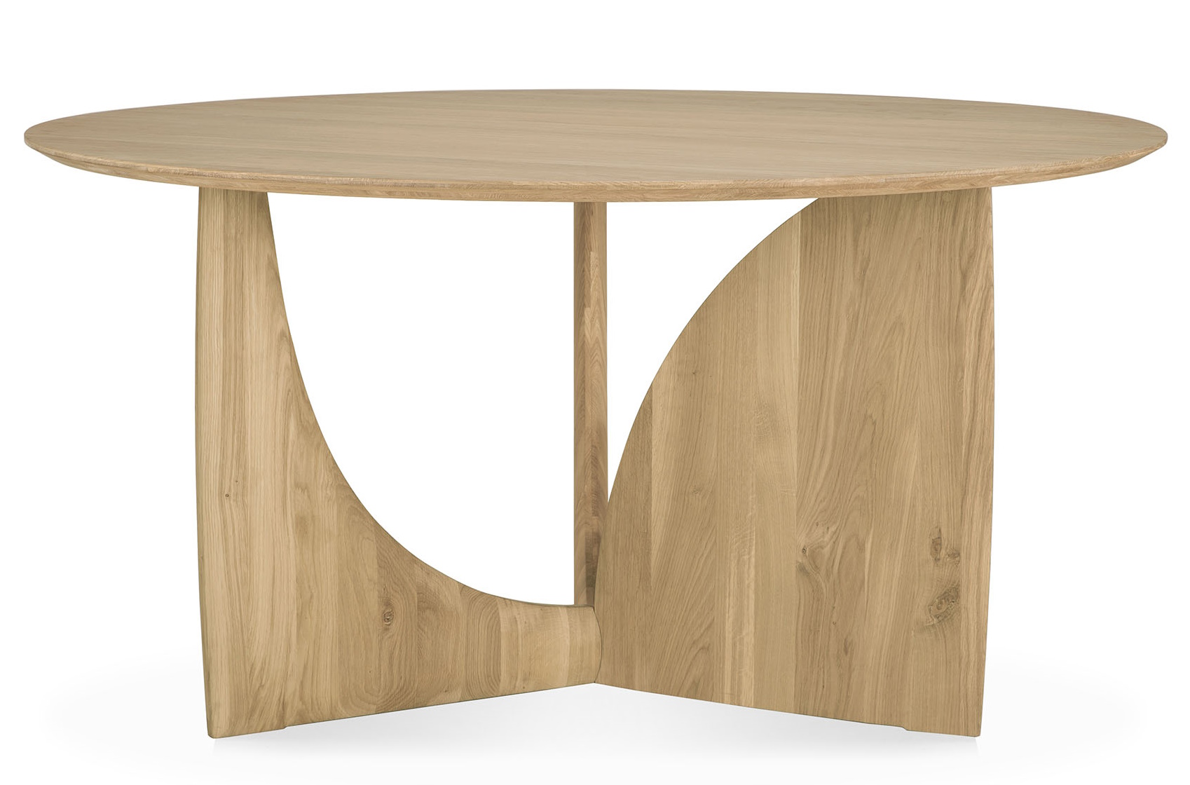 Ethnicraft Esstisch Geometric Dining Table rund aus massivem Eichenholz mit einzigartigem, modernem Design.