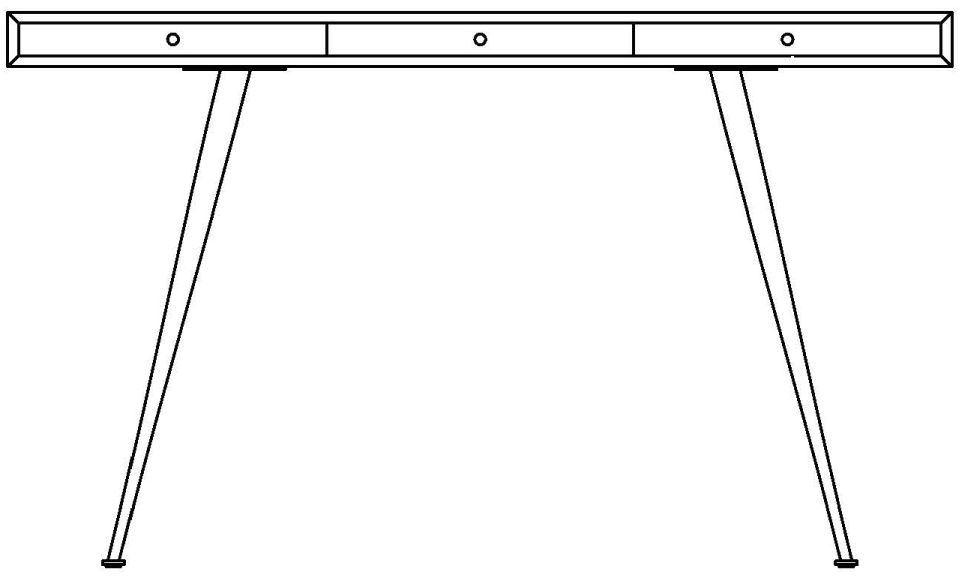 JFK Schreibtisch von Norr11 mit schwarzen Standard Beinen, minimalistisches Design für Büro und Homeoffice.