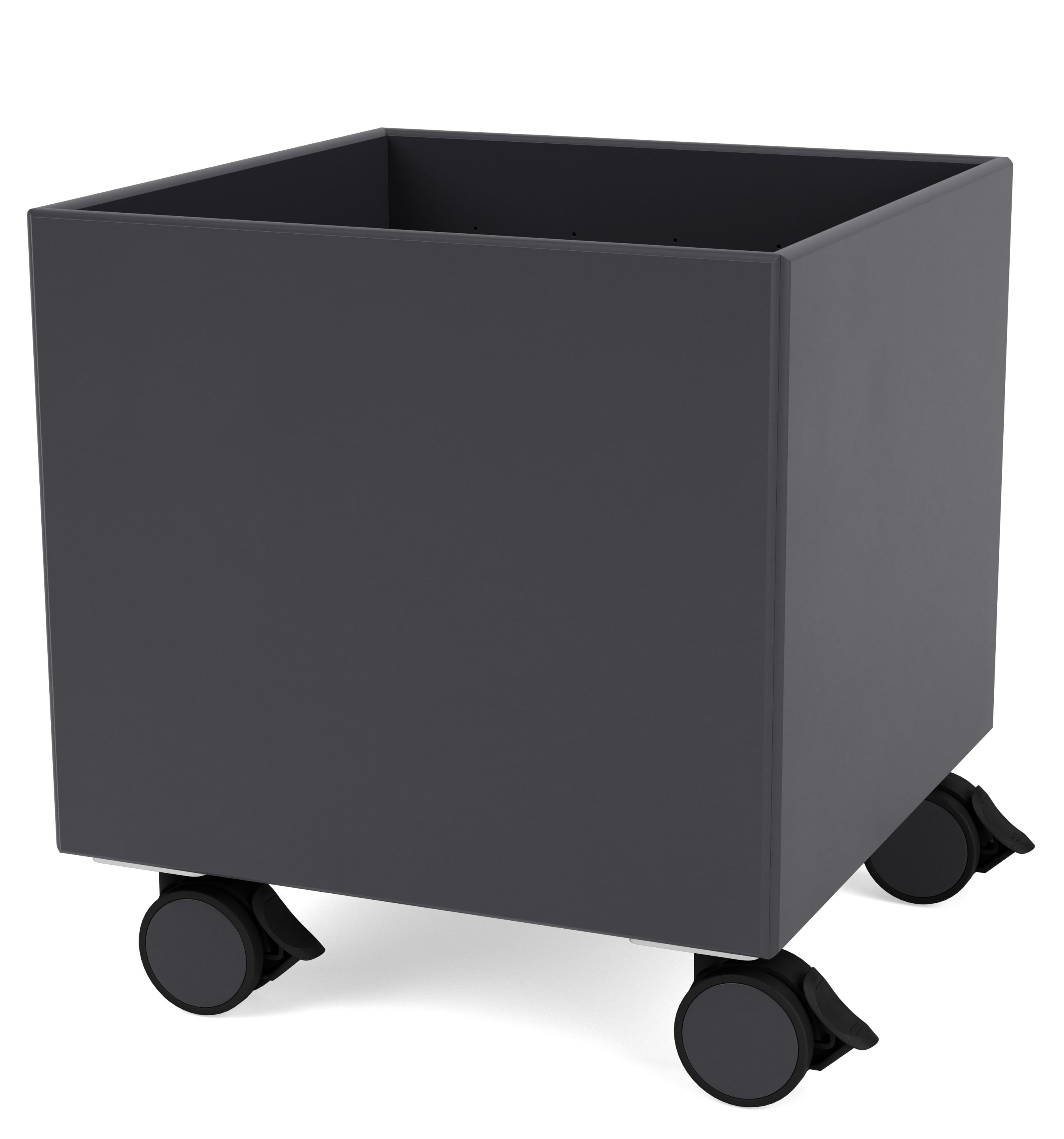 Dunkelgraue Colour Box Aufbewahrungsbox auf Rollen. Praktischer Rollcontainer für Büro, Kinderzimmer oder Wohnbereich.