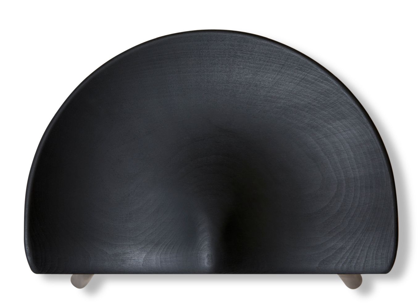 Nahaufnahme der Sitzfläche des Shoemaker Chair aus schwarz gebeizter Buche. Designstuhl.