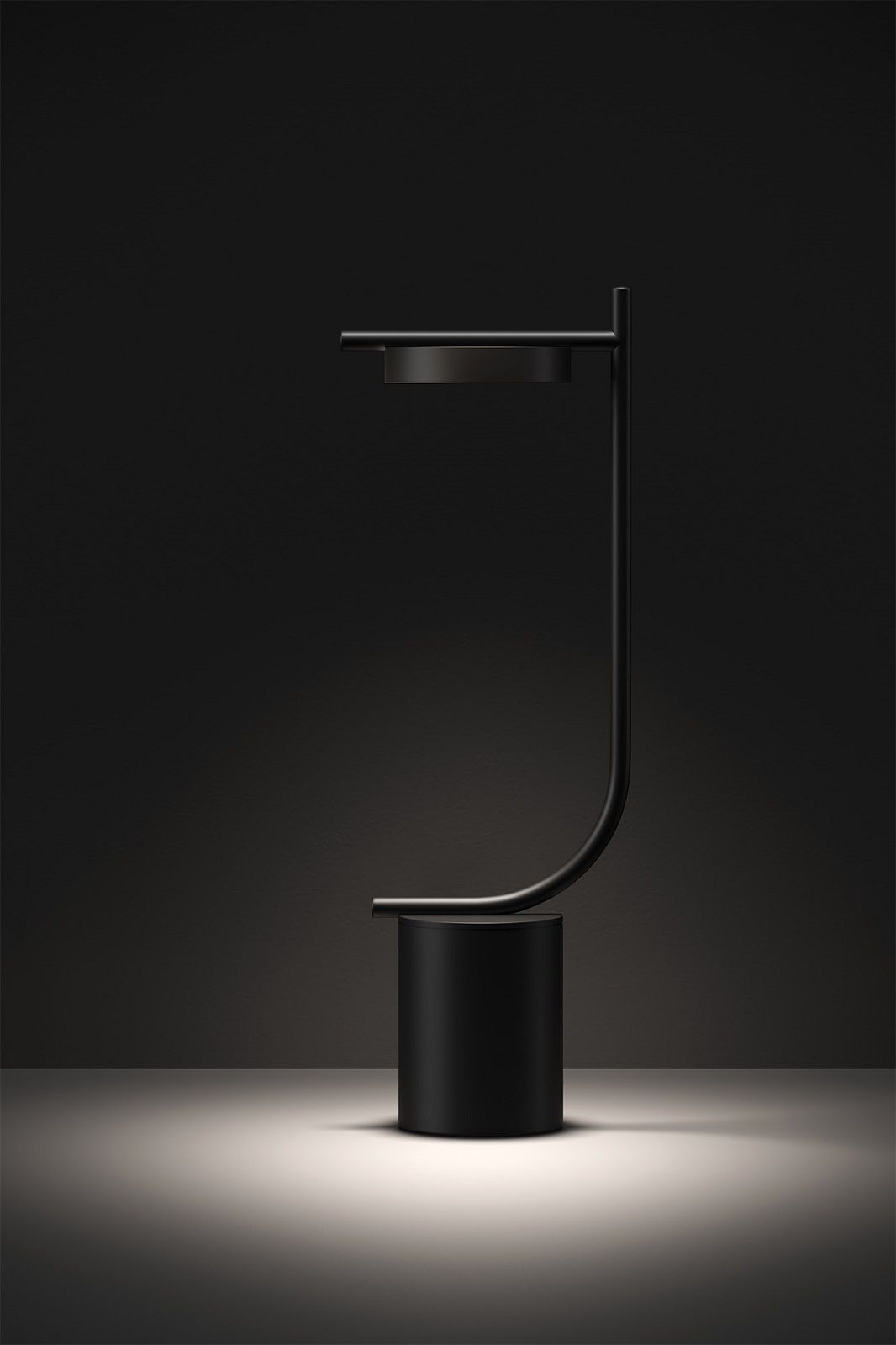 Schwarze Igram Akku Tischleuchte von Grupa, modernes Design, minimalistische Lampe für den Innenbereich.