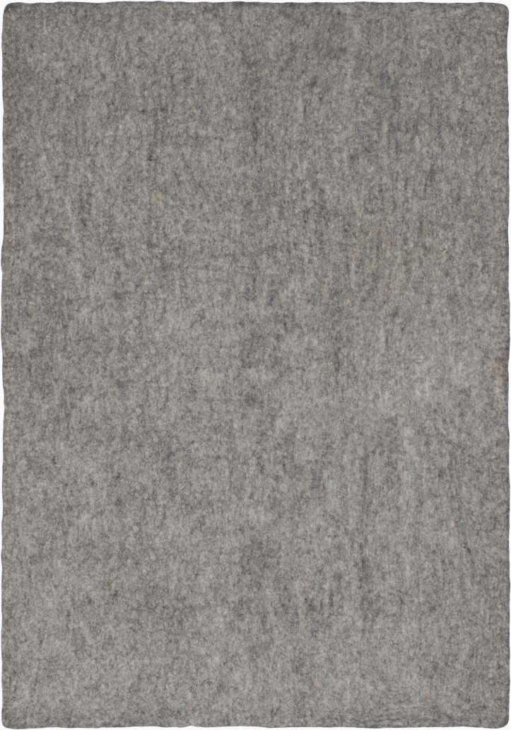 Rechteckiger, grau melierter Filzteppich (180x260 cm) von myfelt. Moderner Teppich aus Filz für Wohnzimmer und Schlafzimmer.