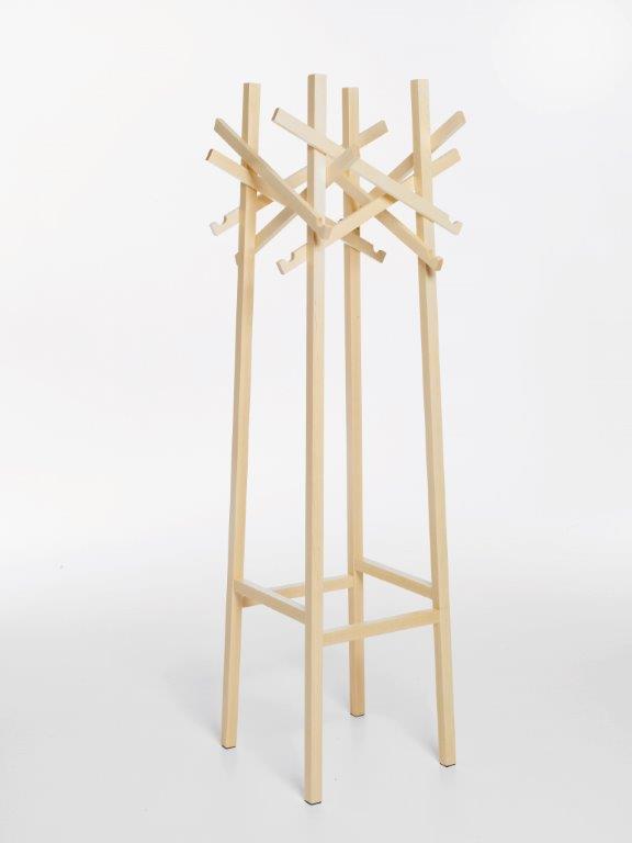 Nest Standgarderobe von Karl Andersson & Soener aus hellem Holz, moderne Garderobenständer für Flur und Büro.