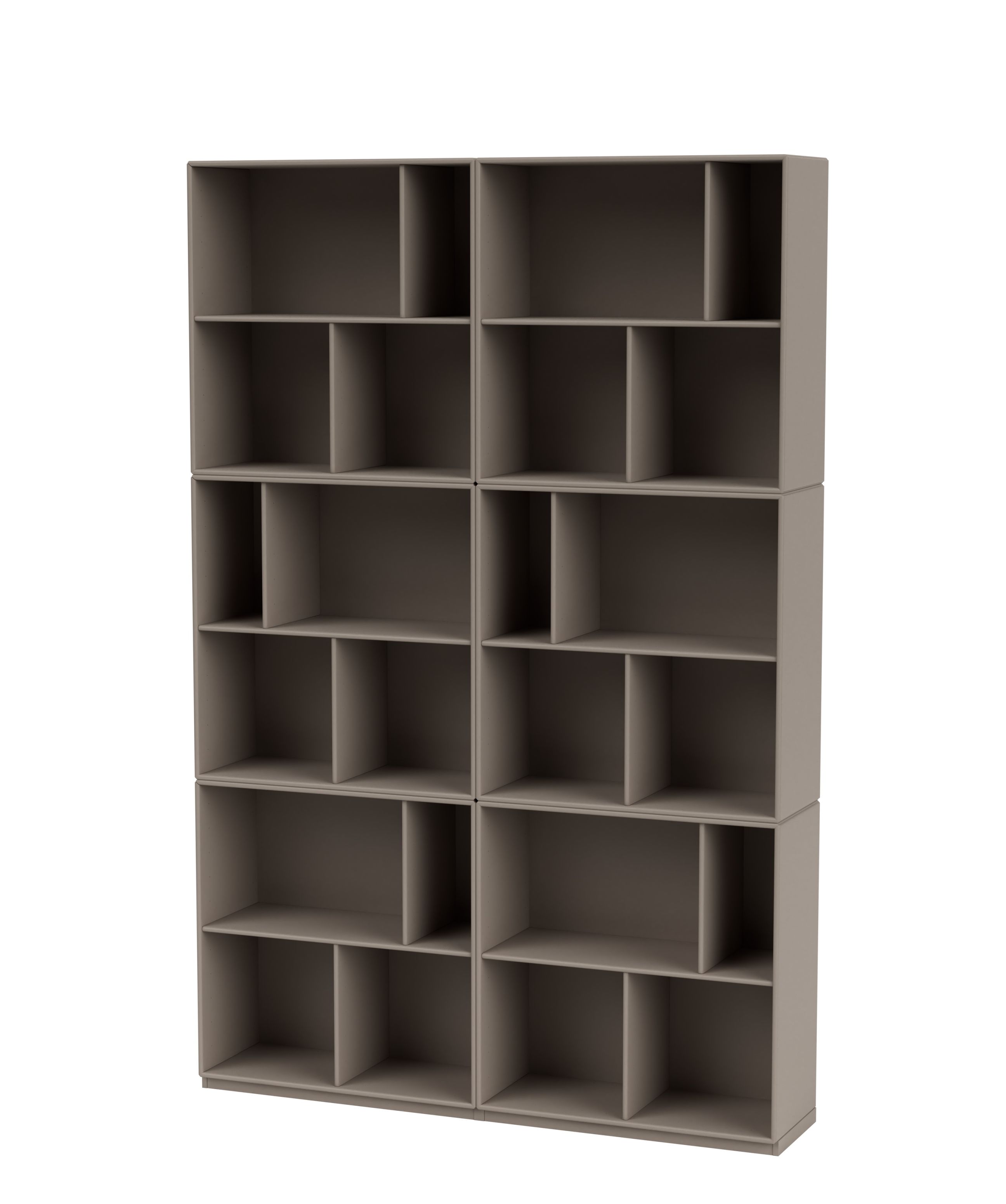 Read Bücherregal in Trüffel: Modernes, modulares Regalsystem für Wohnzimmer und Büro. Bücherregal mit Fächern.