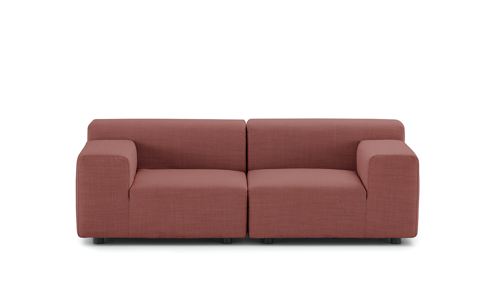 Plastics Outdoor Sofa 2-Sitzer von Kartell in Terrakotta, modernes Design für Garten und Terrasse.