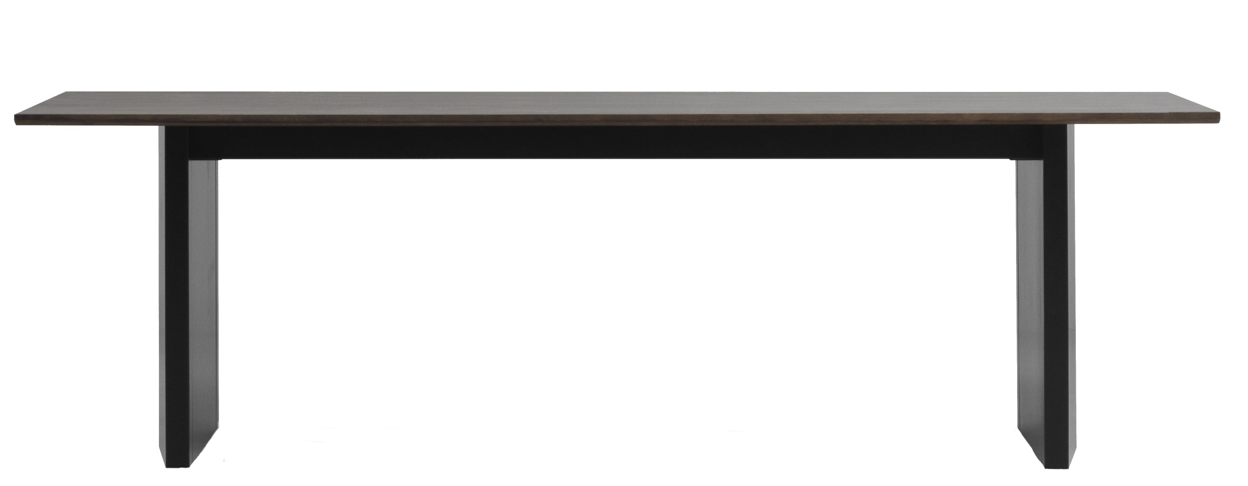 Normann Copenhagen Esstisch, Panel Tisch mit dunkler Tischplatte und schwarzen Beinen, 250x90 cm.