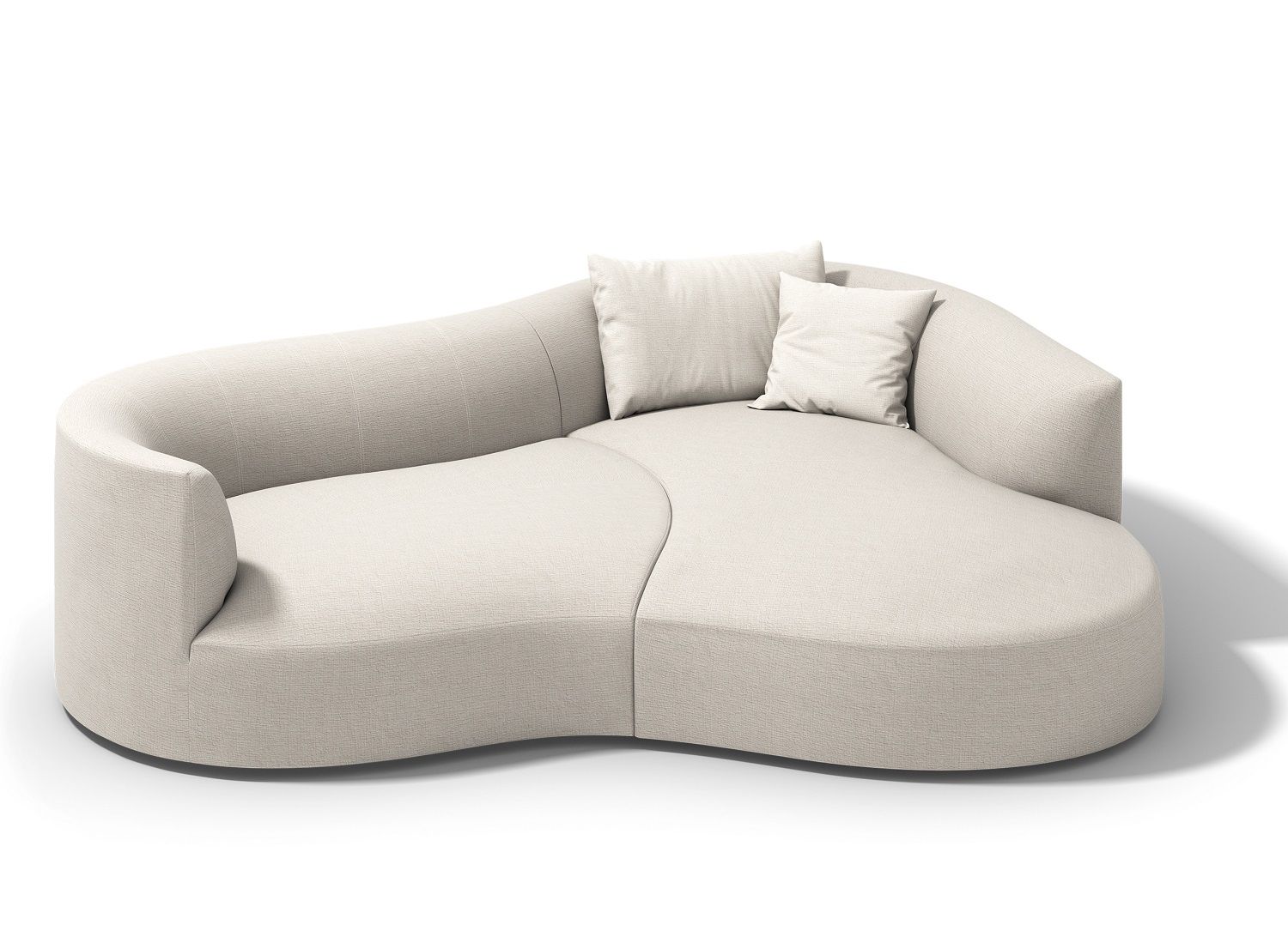 Beige Siwa Sofa mit Liegefläche und Kissen von Cor, modernes Wohnzimmer Möbel.