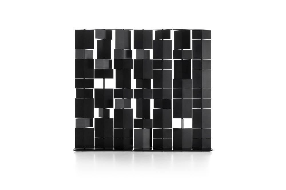 Schwarzer Divide It Raumteiler von MDF Italia, bestehend aus zwei Modulen. Moderner Sichtschutz.