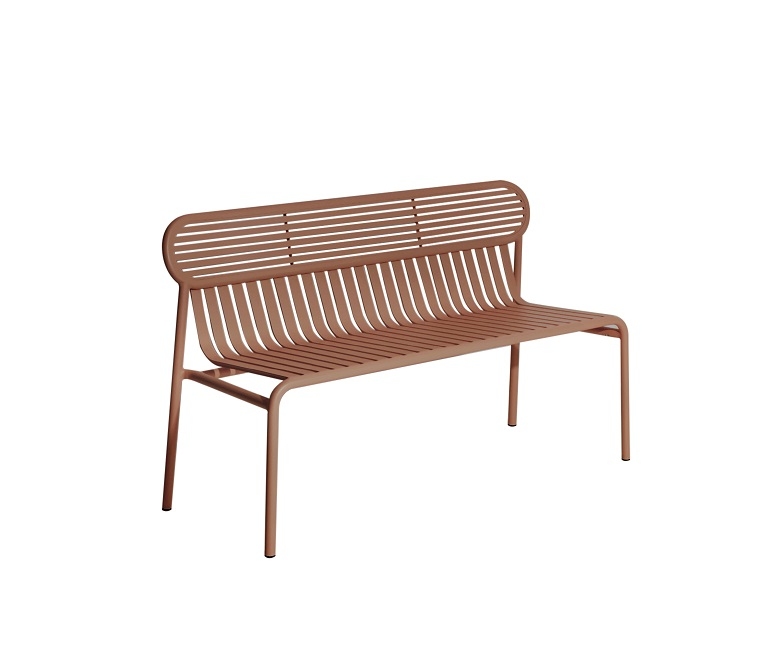 Week-End Garden Bench Bank mit Rückenlehne Petite Friture Terrakotta