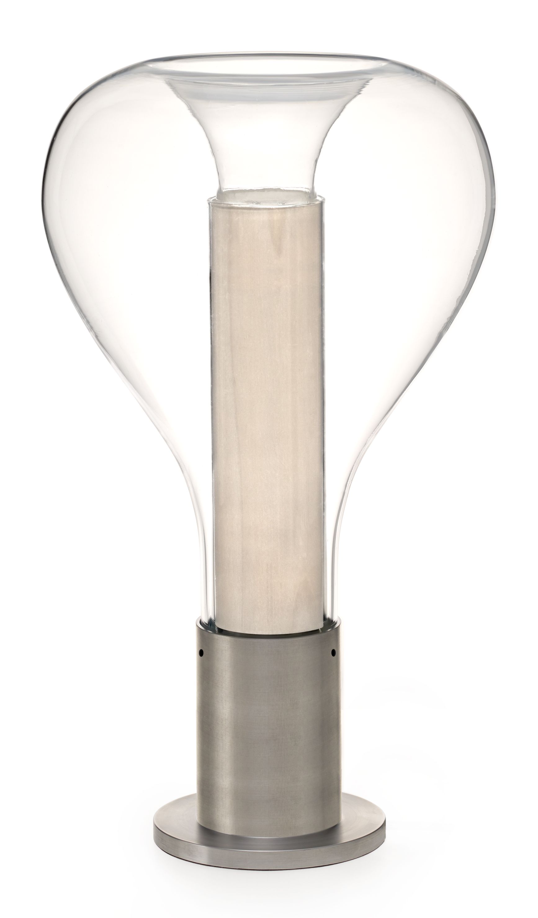 Eris Tischleuchte von LZF Lamps: Moderne Lampe mit Aluminiumsockel und elfenbeinweißem Diffusor.