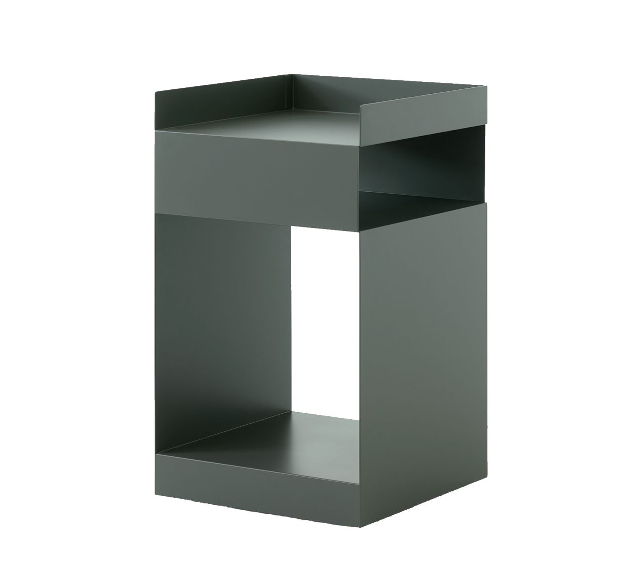 AndTradition Rotate SC73 Rollwagen in Dunkelgrau, moderner Beistelltisch mit Ablageflächen.