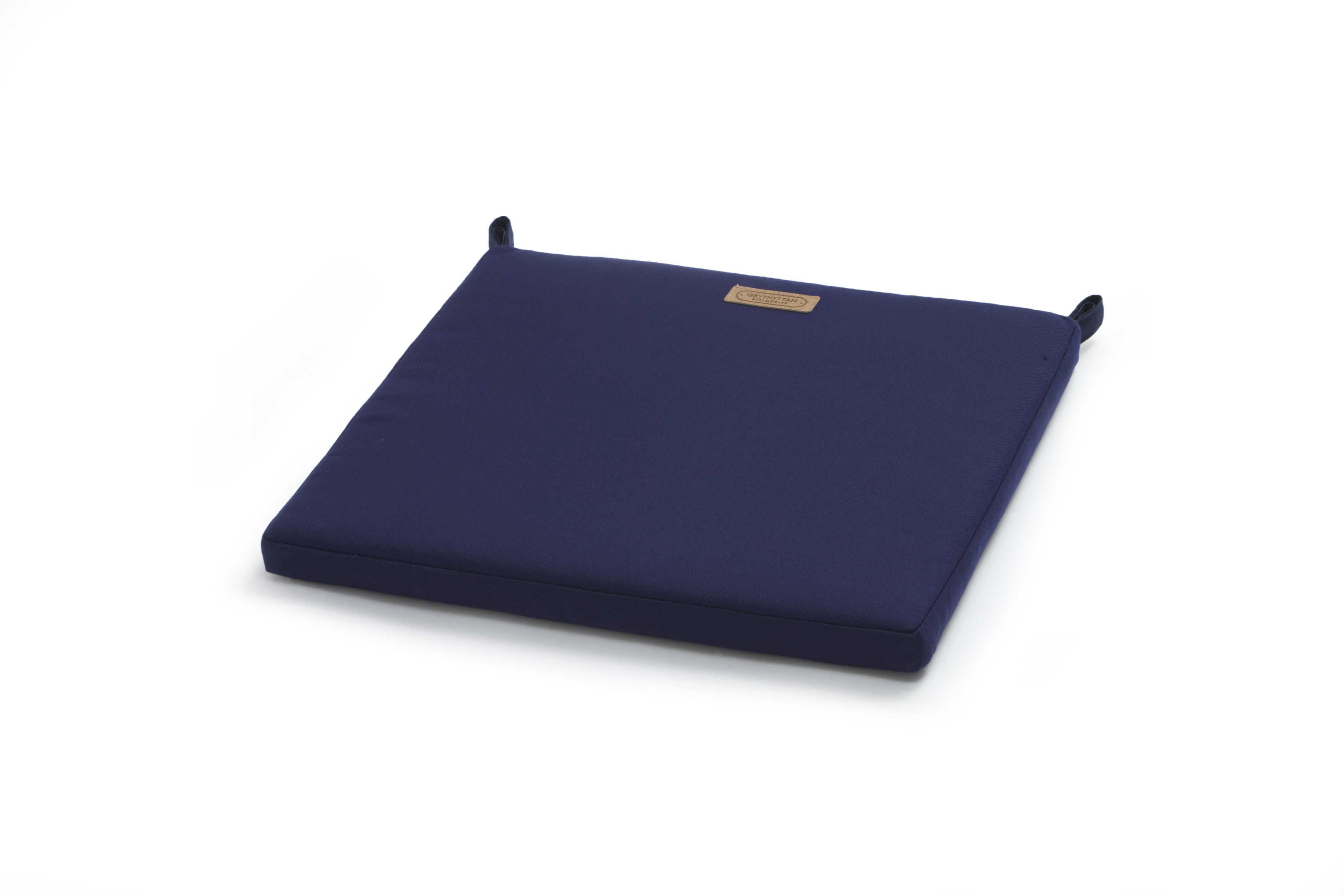 Blaues Sitzkissen für Grythyttan Armlehnstuhl A2, bequemes Polster mit Schlaufen zur Befestigung.