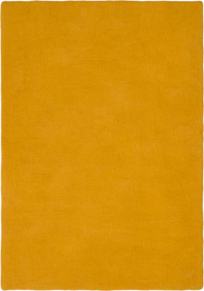 Goldener, rechteckiger Filzteppich von myfelt, 160x230 cm. Moderner Teppich aus Filz für Wohnzimmer und Schlafzimmer.