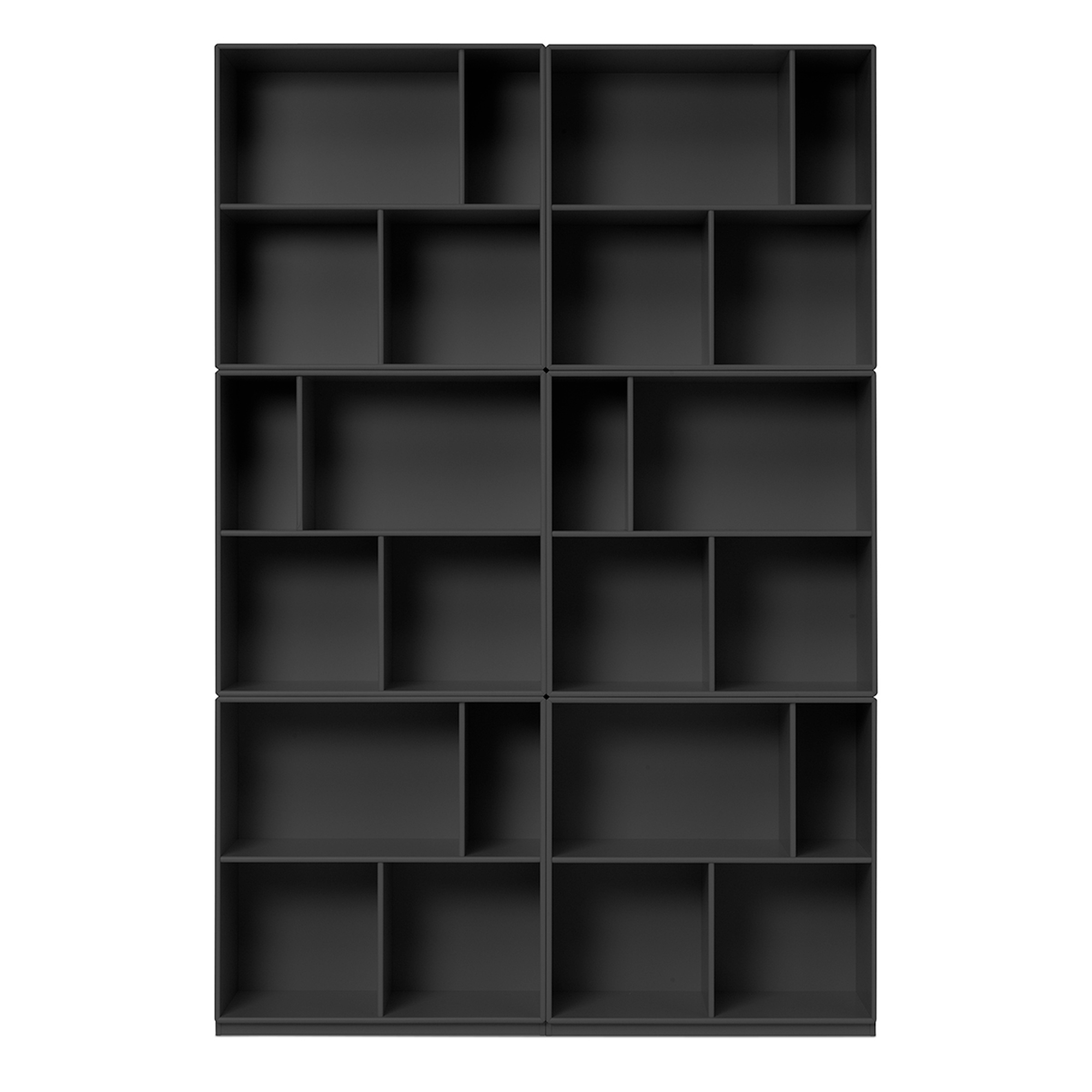 READ Bücherregal Mushroom Montana: Modernes, graues Bücherregal mit verschiedenen Fächern für Bücher und Dekoration.