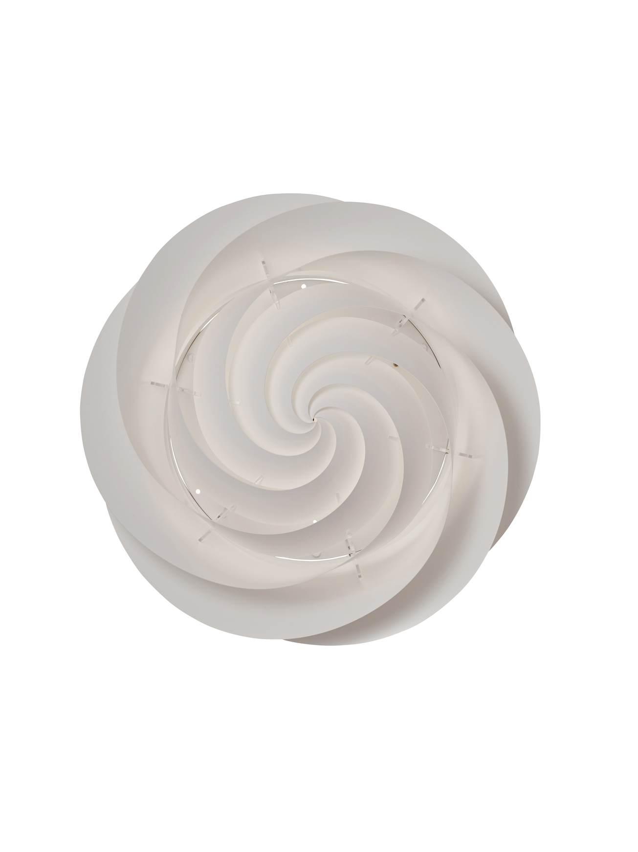 Weiße Swirl Deckenleuchte von Le Klint, Medium, spiralförmiges Design für Wand- und Deckenmontage.