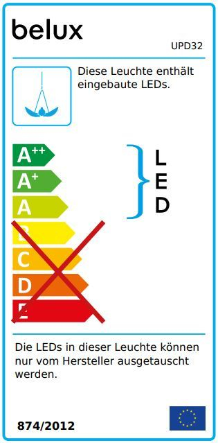 Updown 32 Pendelleuchte Belux Schwarz 2700K Dimmbar