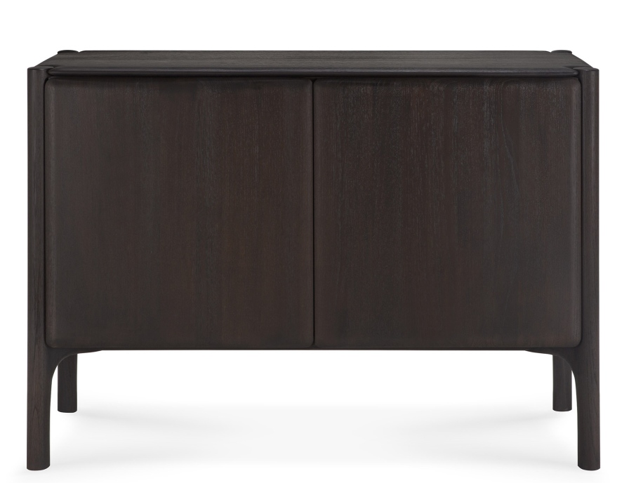 PI Sideboard von Ethnicraft aus dunklem Holz mit zwei Türen und schlichtem Design.