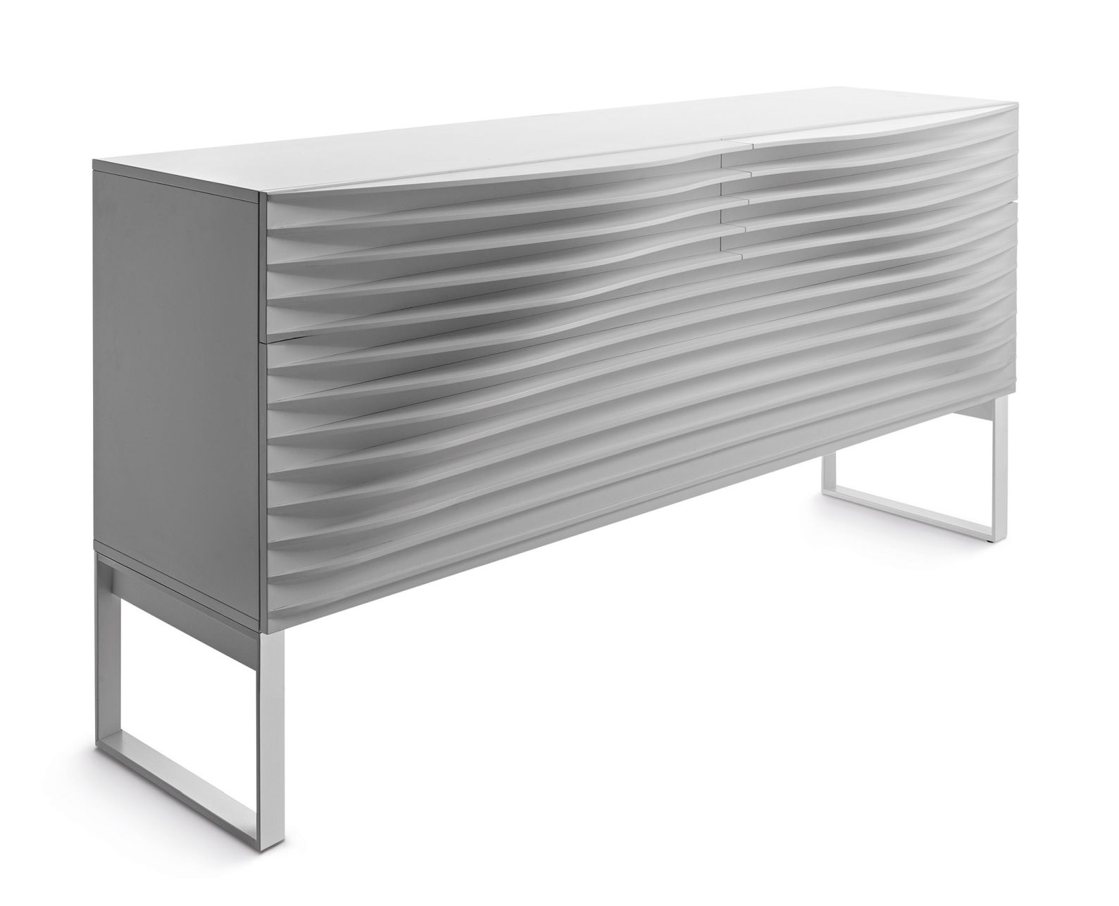 Tide Anrichte in Weiß von Casamania Horm: Moderne Kommode mit minimalistischem Design und weißem Gestell.