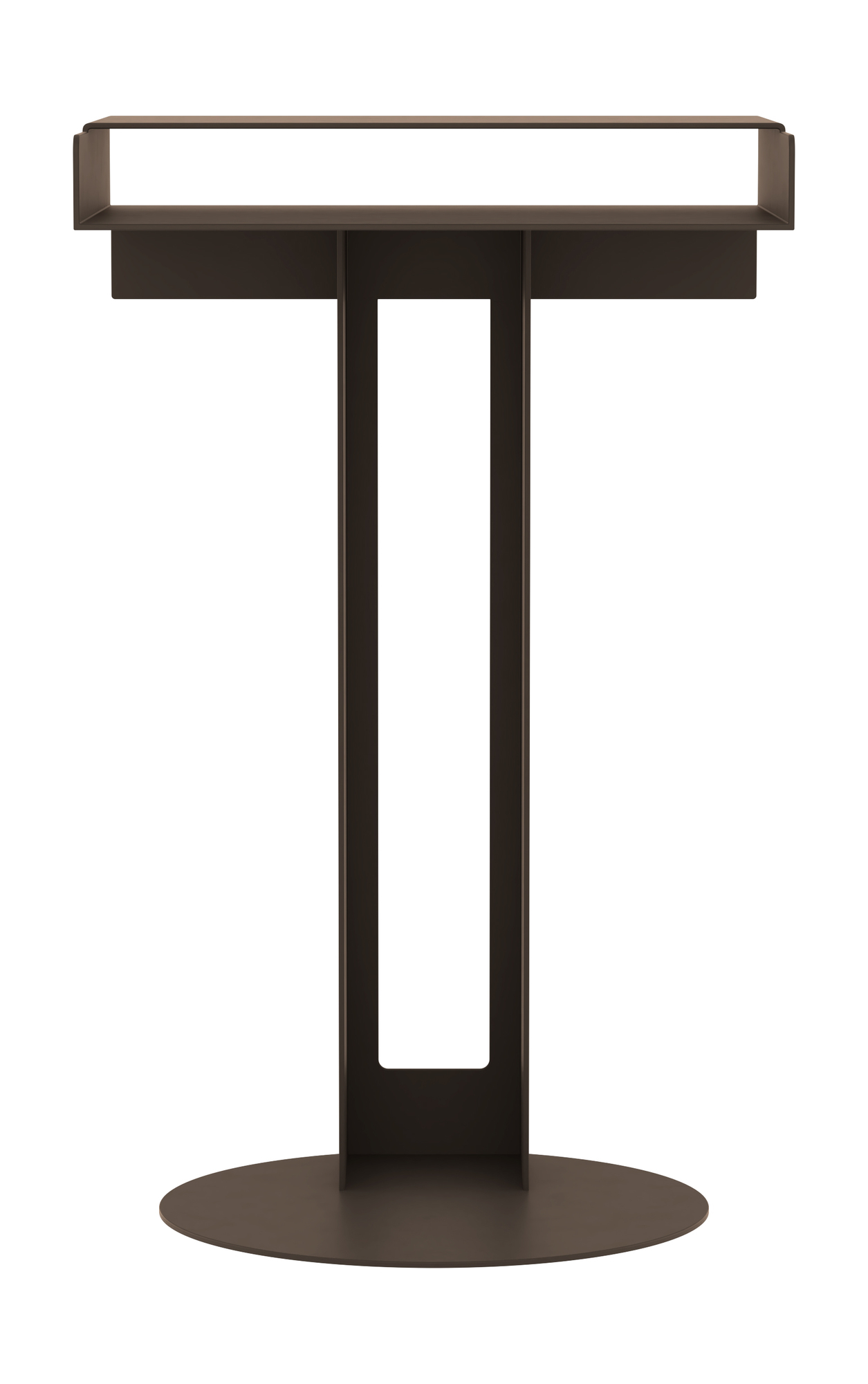 Meta Beistelltisch von New Tendency in Umbra: Moderner, minimalistischer Tisch mit runder Basis.