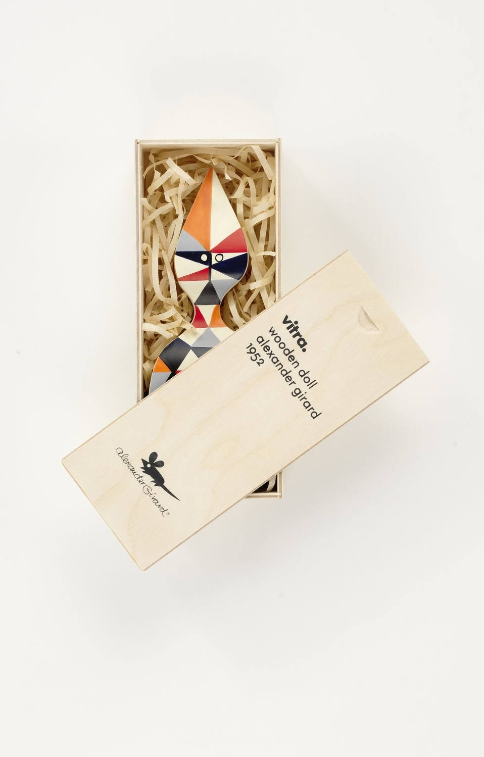 Vitra Wooden Doll No 12 in Holzschatulle mit Holzwolle, abstrakte Holzfigur für Sammler.