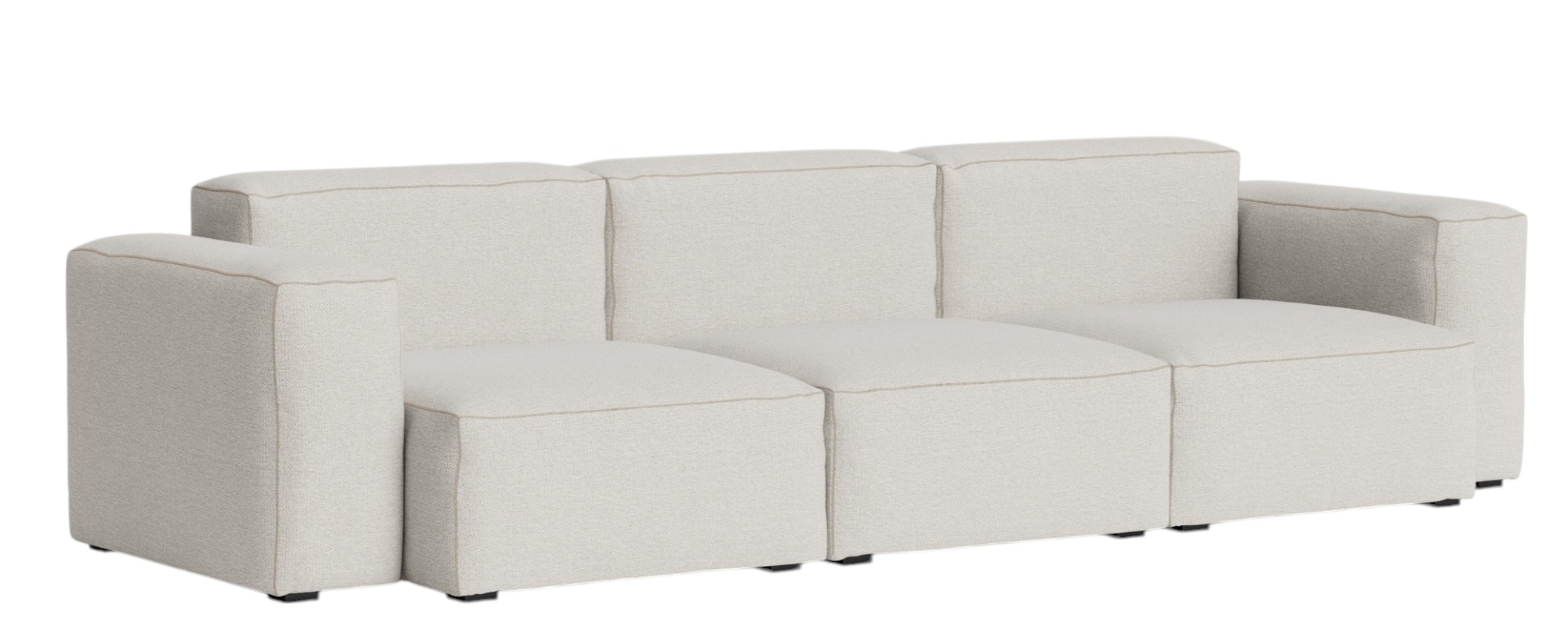 Heller Mags Soft Sofa 3-Sitzer mit niedrigen Armlehnen, modernes Design für Wohnzimmer und Lounge.