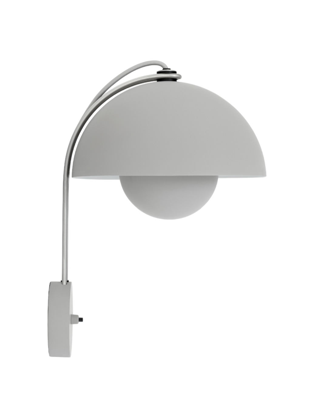 Graue Flowerpot VP8 Wandleuchte von AndTradition, modernes Design für stilvolle Innenräume.